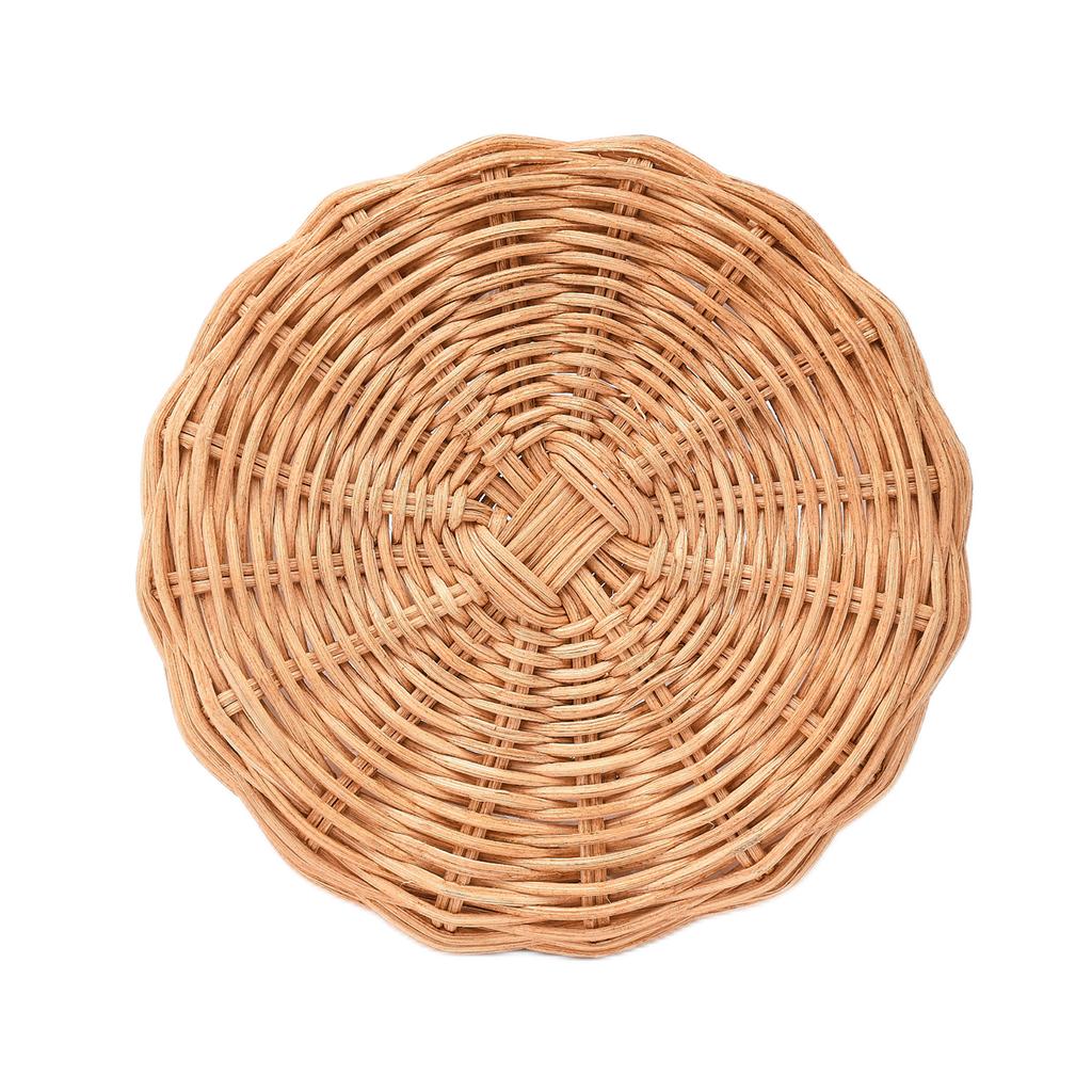Wicker Flower Basket Small Woven Basket with Handle for Home Wedding Decor Picnic Camping B17 Brown