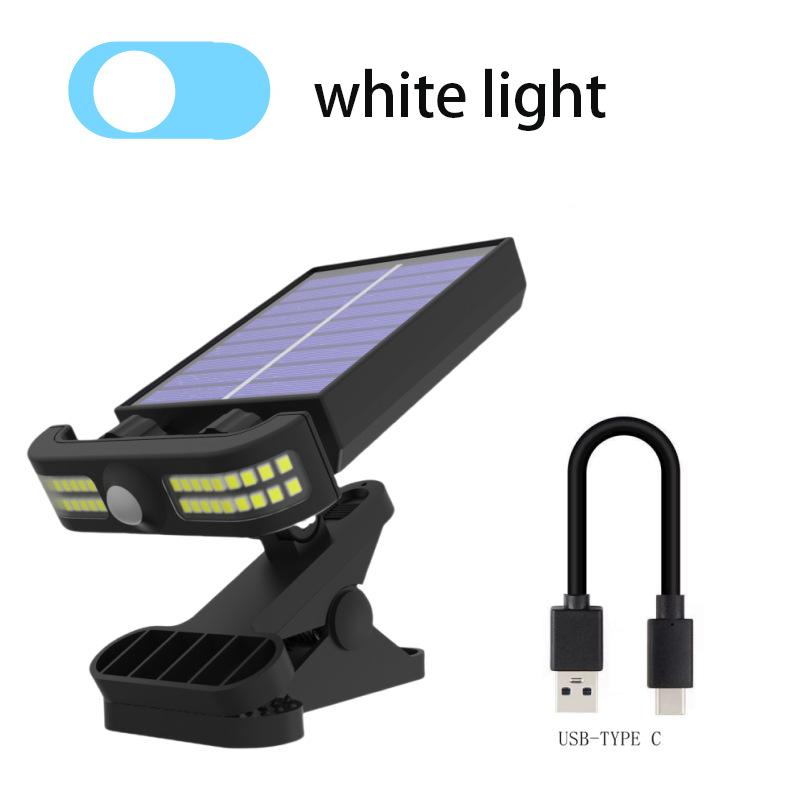 Outdoor Solar Clip Light with Motion Sensor Induction Adjustable Angle Power Mode Display