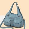 Women's Brown Textured Leather Hobo Bag Braided Detail Multi-Pocket Crossbody Shoulder Bag Fashion Casual Daily Handbag