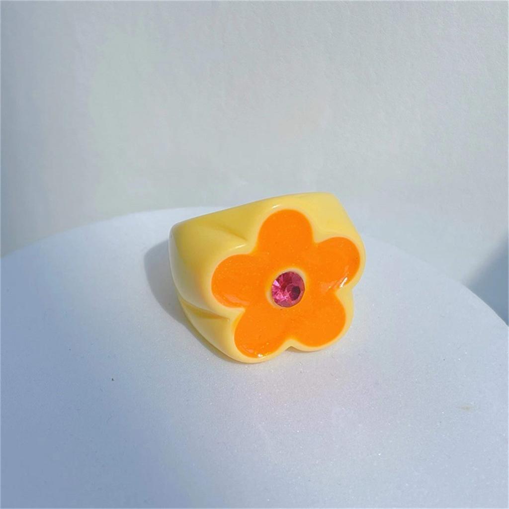 Cool Trendy Pryskyřice Módní Punkové Velké Prsteny pro Ženy Design Akryl Nepravidelný Barevný Vintage Prsten na Prst pro Dívky Párty Šperky
