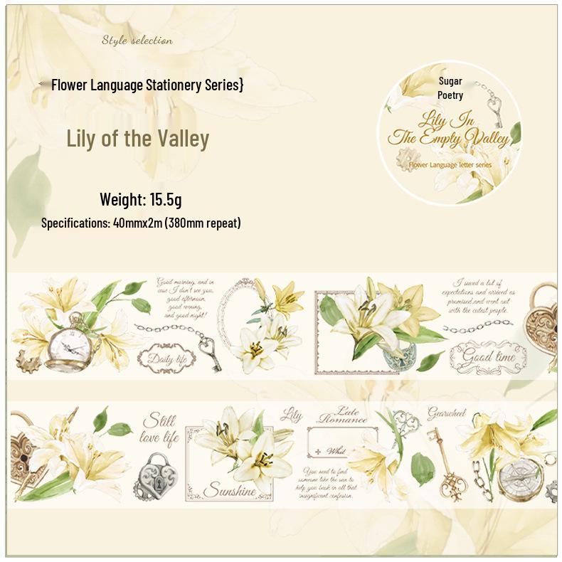 Englische Blumencollage-Aufkleber: Blumensprache Journal Serie (6 Stile)