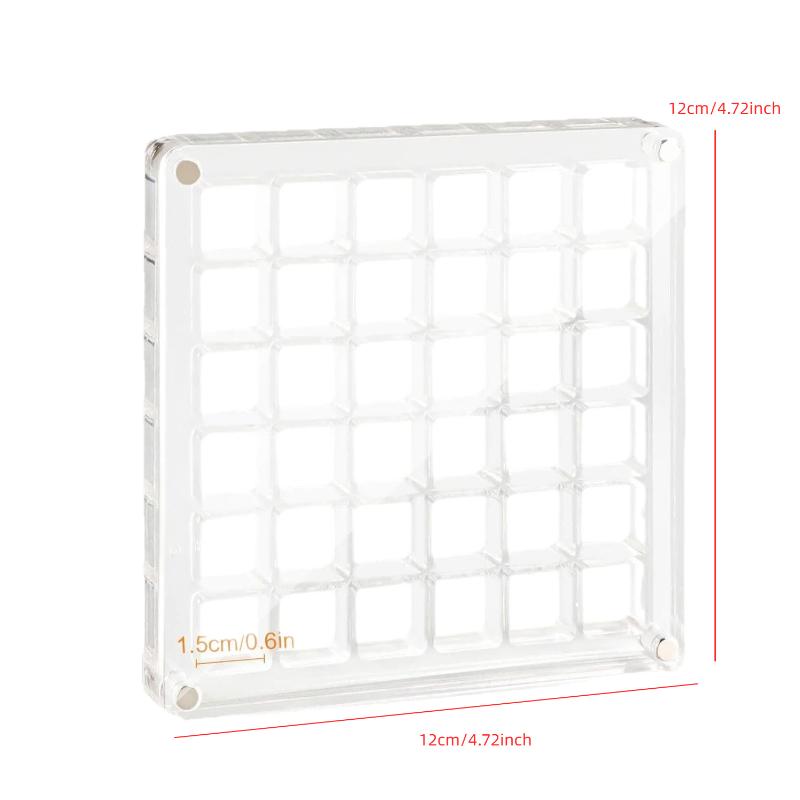 Acrylic Magnetic Seashell Display Box 36 Grids Transparent Compartment Organizer for Collectible Seashell Pin Badge Home Display
