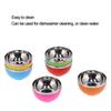 6Pcs set Color Stainless Steel Bowl Heat Insulation Salad Noodles Bowl for Home Kitchen(15cm L )