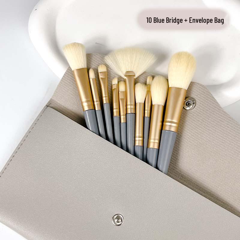 10-Piece Lanqiao Makeup Brush Set with Soft Bristles - High-Value Eyeshadow Brush Kit