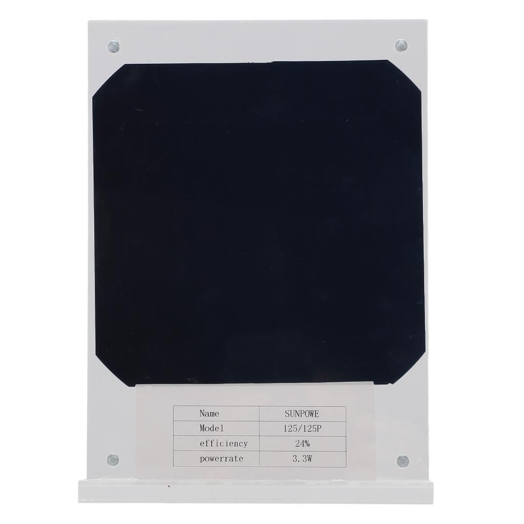 Solar Panel, 3.3W Monocrystalline Silicon Acrylic Portable Solar Panel with 24 High Conversion Efficiency, for Home School Tching