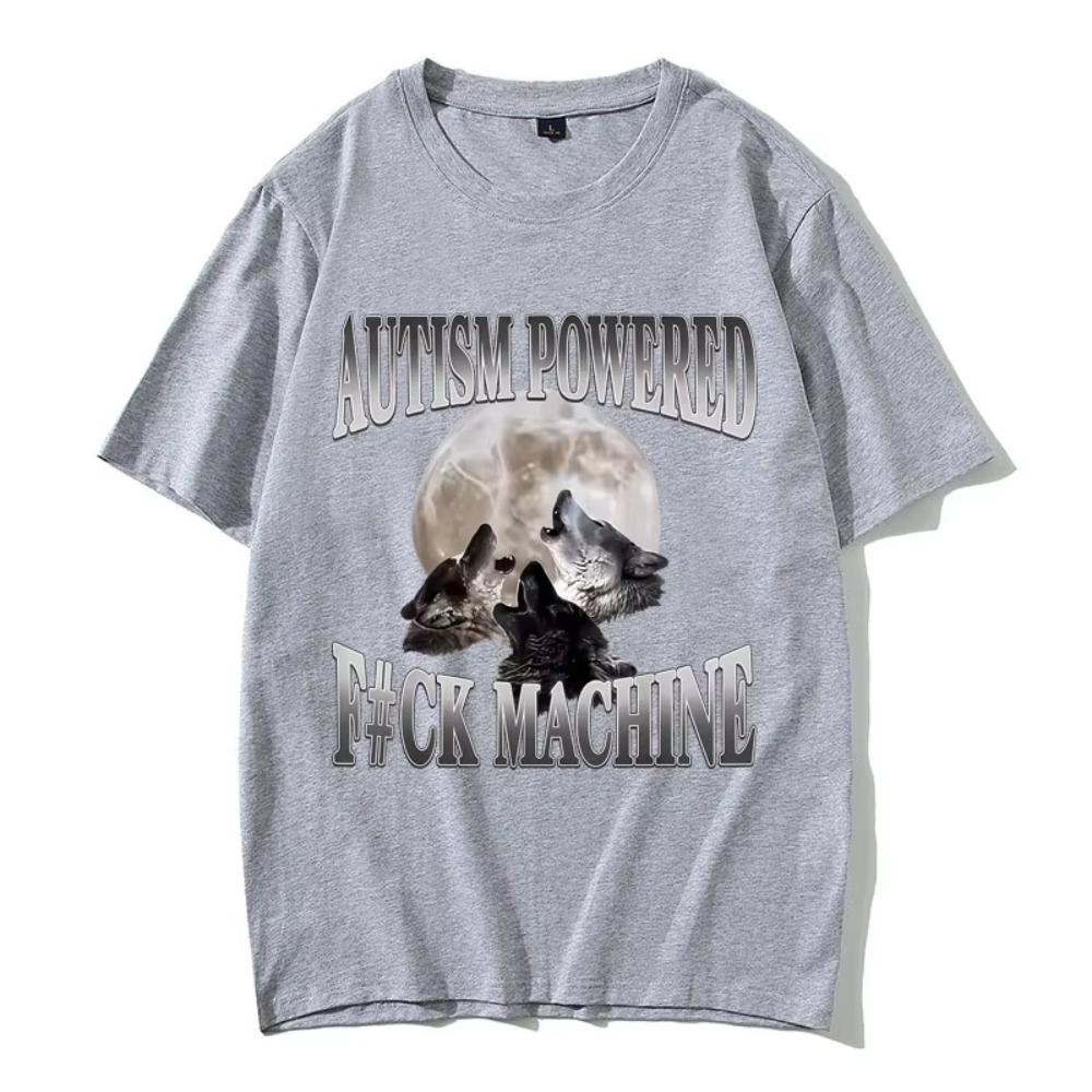 

Autism Powered Autistic Wolf Funny Meme T-shirt Men Women Casual Cotton Vintage Short Sleeve TShirts Oversized Tshirt Streetwear 4XL