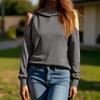 Women's Fashion Casual Solid-color Long-sleeved Off-the-shoulder Hooded Sweatshirt