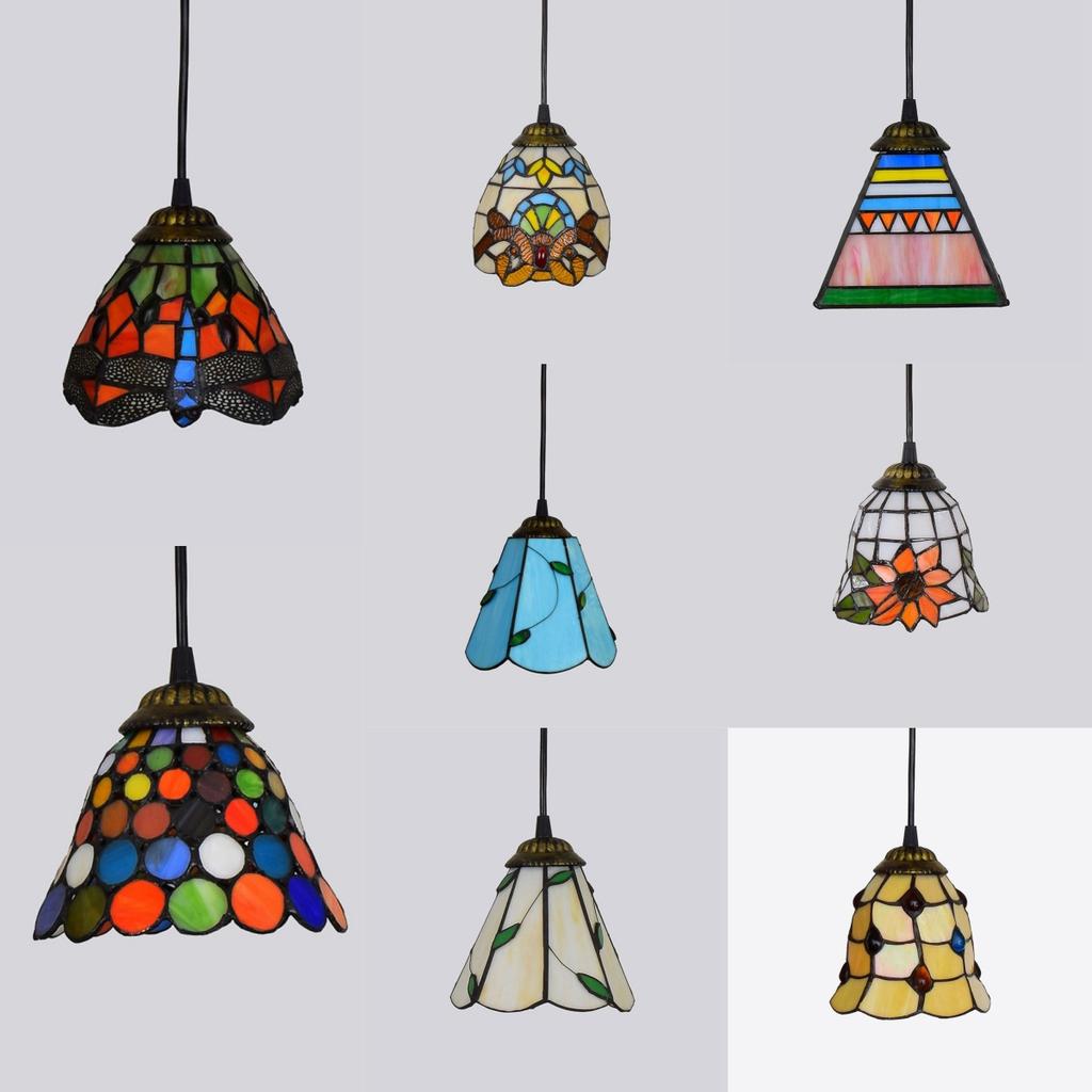 Colorful Mediterranean Style Bohemia Lamp Stained Glass Shade Mosaic Pendant Light for dining room bar lighting