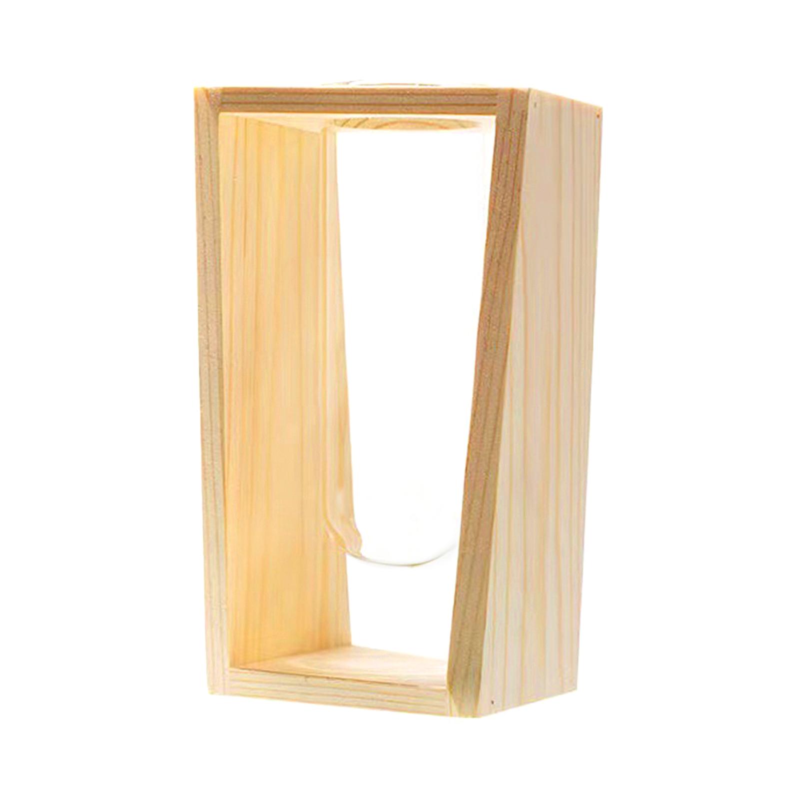 

Hydroponic Glass Vase Geometric Plant Holder for Pothos Flowers with Wooden Stand Minimalist Home Decor