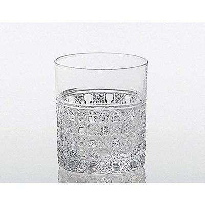 Kagami Crystal Διπλό Ποτήρι Ουίσκι Διάφανο 100cc Edo Kiriko Οκταγωνικό Σχέδιο Καλαθιού T483-1
