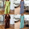 Women Casual V Neck Sweater Set With Cotton Polyester Fabric For Winter Comfort