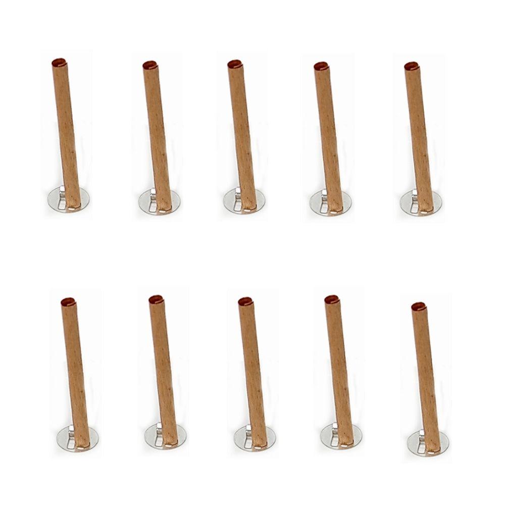 

10 Pcs Circular Tube Shape Candlewick Cross Shaped Candle Accessories Aromatherapy Core Living Room 0.6X9cm-Circular tube