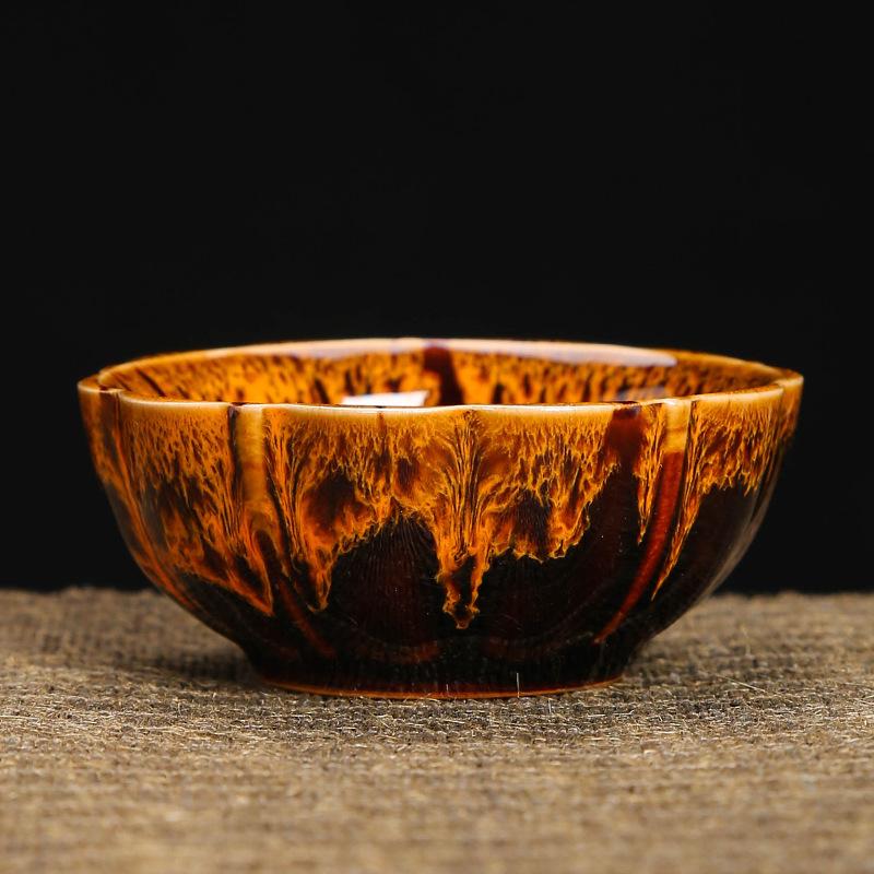 Kiln Change Tea Cup Ceramic Cups and Lanterns Kung Fu Small Tea Cups Master Cup Single Cup Jianjian Tea Set Tea Bowl Tea Cups Bucket Hats Cups