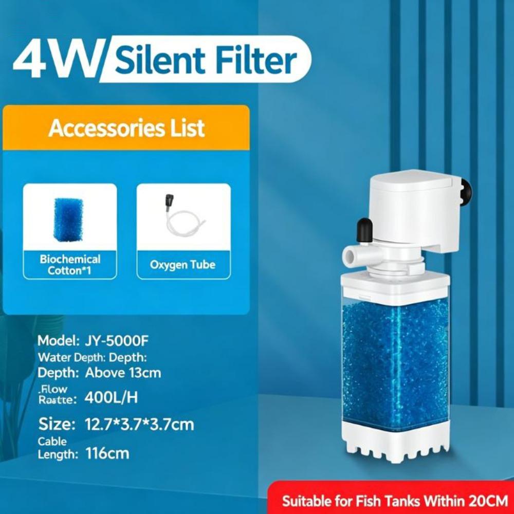Mute Operation Fish Tank Submersible Filter Removable Filter Water Circulation Pump  Fish Tank