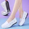 The New Air-cushioned Nurse Shoes for Women Feature Soft Soles Thick Soles Flat Heels and Breathability