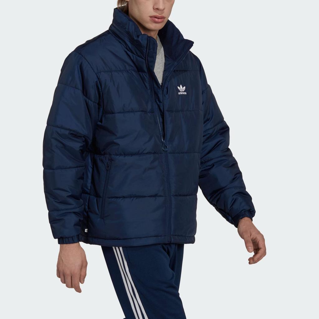 Adidas Originals Solid Color Sports Casual Bread Cotton Jacket Men Jacket Deep-Indigo HL9192