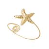 Classical Starfish Gold Plated Adjustable Bracelet for Women Girl Fashion Starfish Upper Arm Bangle Daily Summer Jewelry Gift