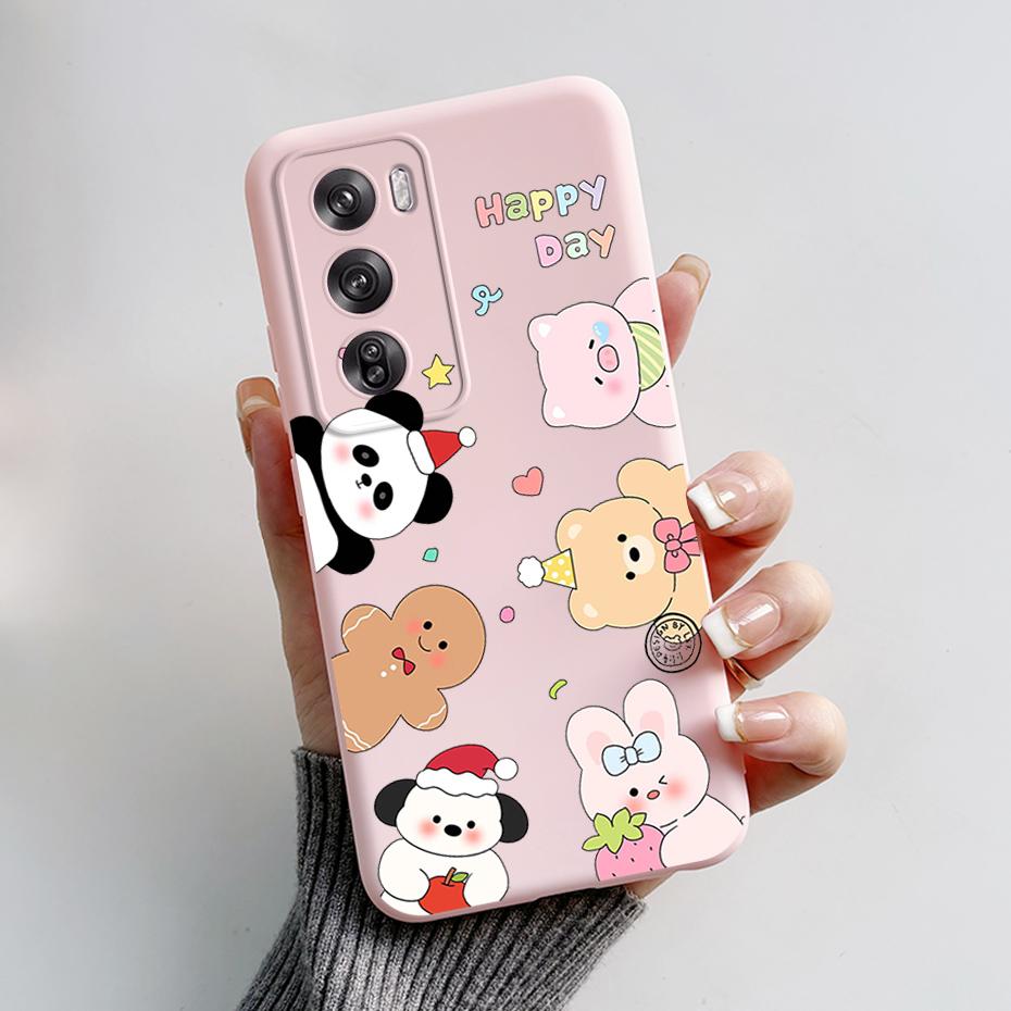 For OPPO Reno 12 Pro Case Cute Bear Cartoon Frog Back Cover Matte Silicone Soft Phone Case For OPPO Reno 12 Reno12 Pro 5G Fundas