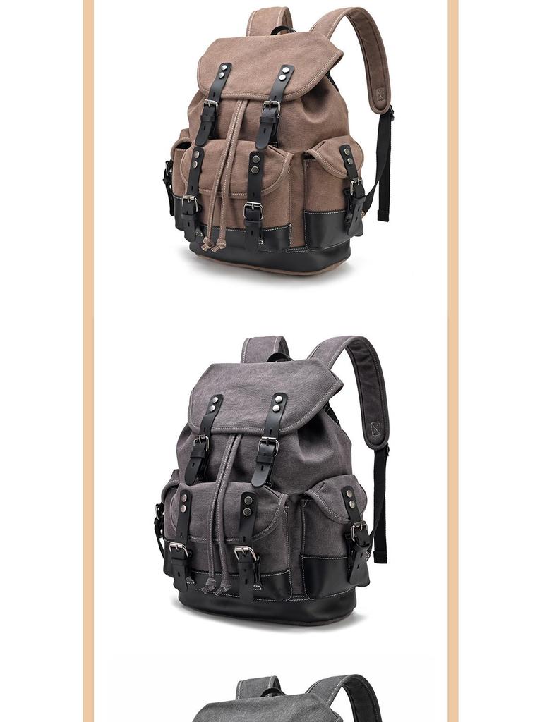 Retro European & American Canvas Travel Backpack - Large Capacity & Convenient for Mountaineering