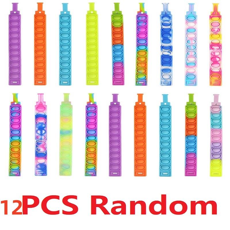 Silicone Pop It Fidget Bubble Bracelet Push Bubbles Stress Relieve Fidget Toy Relieve Fatigue Depression Relax Pop Gift For Kids