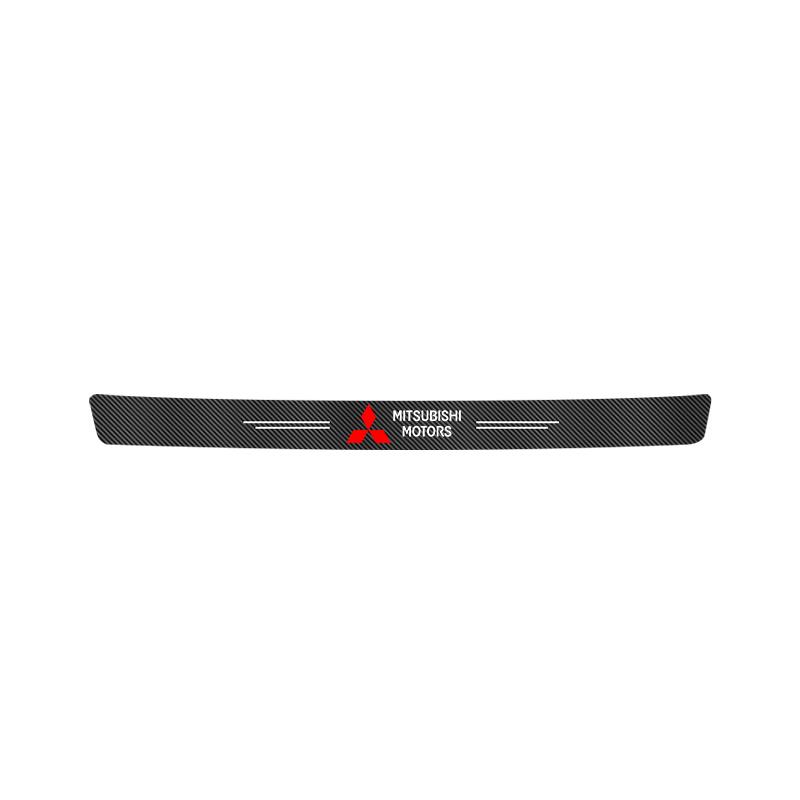 1/4/5Pcs Carbon Fiber Leather Car Door Sill Protector Strip For Mitsubishi Lancer Ralliart ASX Mirage Pajero Xpander Attrage
