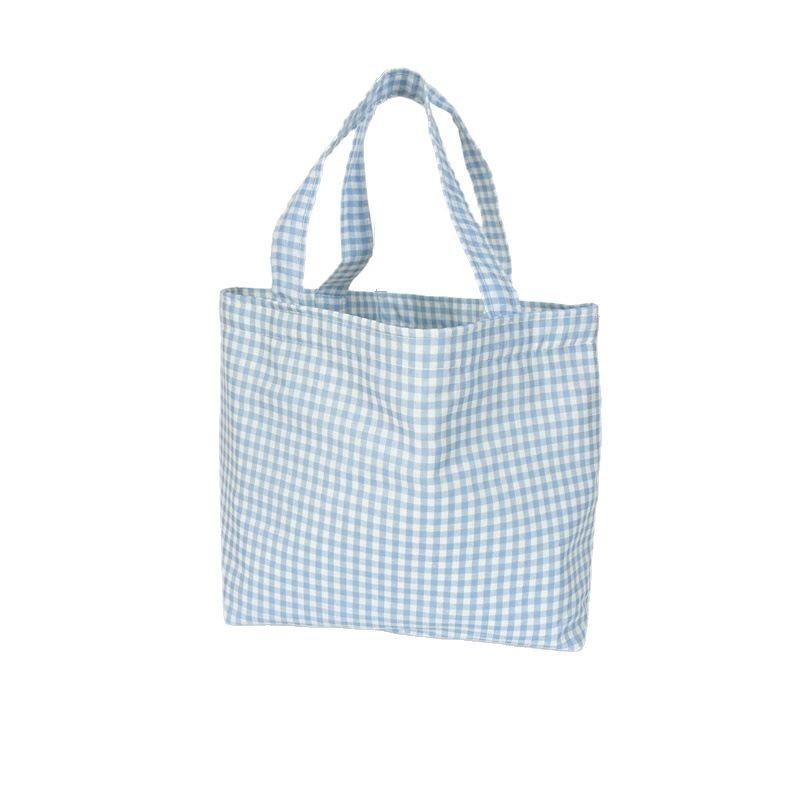 Portable Plaid Bento Lunch Tote Bag