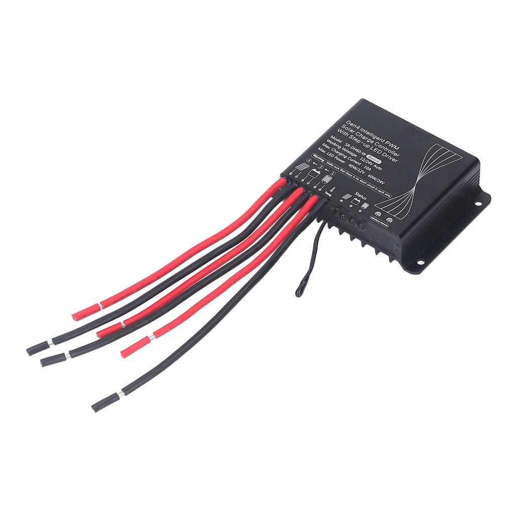 Solar Charge Controller 12V 24V PWM Battery Charging Regulator with LED Stepper Driver