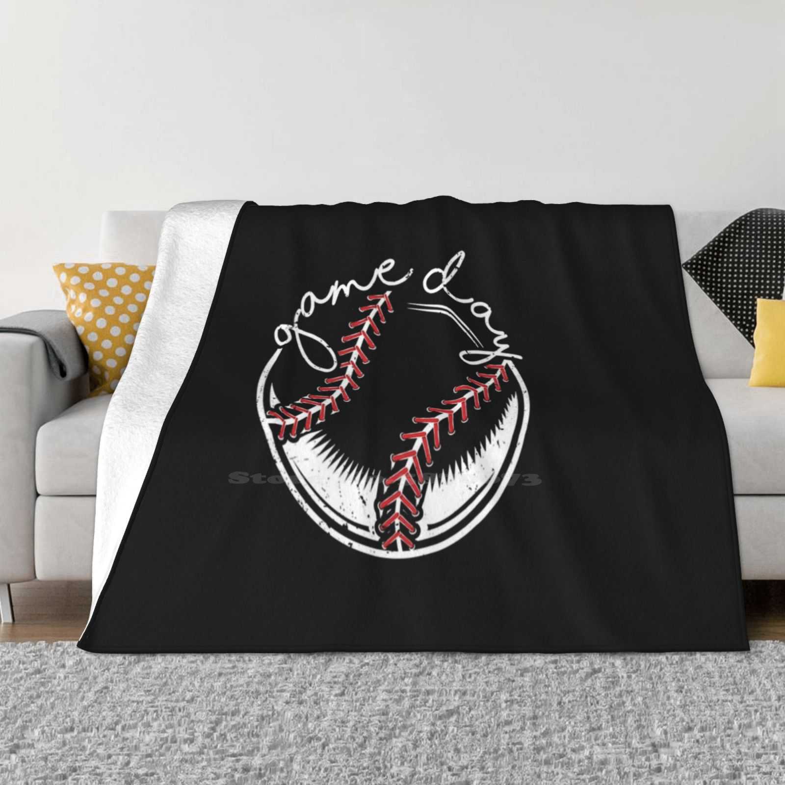 Baseball Life Game Day Vibes Baseball Softball Season Player Hot Sale Printing High Qiality Warm Flannel Blanket Baseball Dad 30x40in