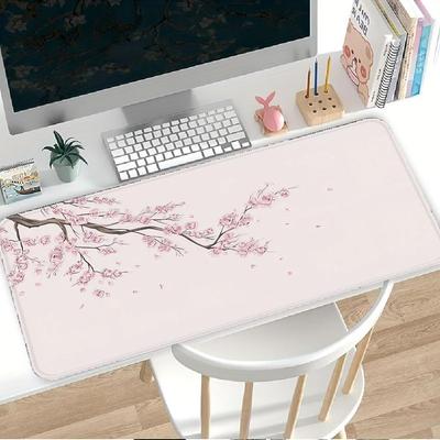 Pink Flowers Anti Slip Mouse Pad Game Console Pad Desk Accessories Keyboard Mouse Pad Computer Laptop Pad Office Pad