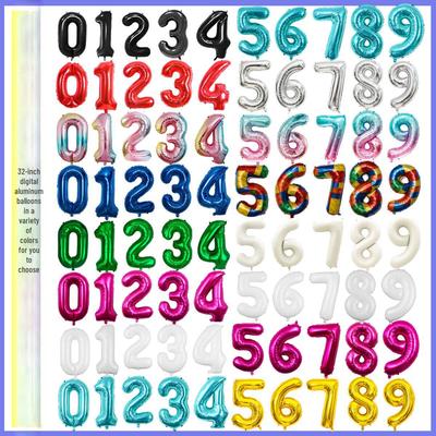 32-Inch US Number Birthday Party Balloons - Individual Aluminum Film