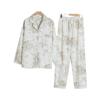 Women's Brushed Cotton French Pajamas - Comfy, Loose-Fit Long Sleeve Set for Spring & Autumn