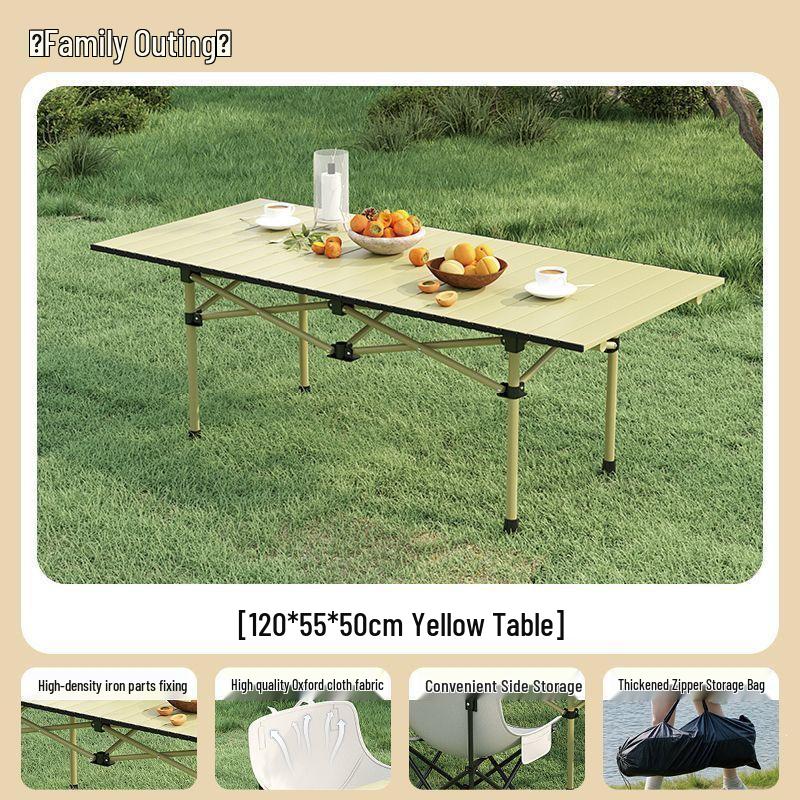 High-Back Portable Moon Chair and Folding Table Set for Camping and Picnic