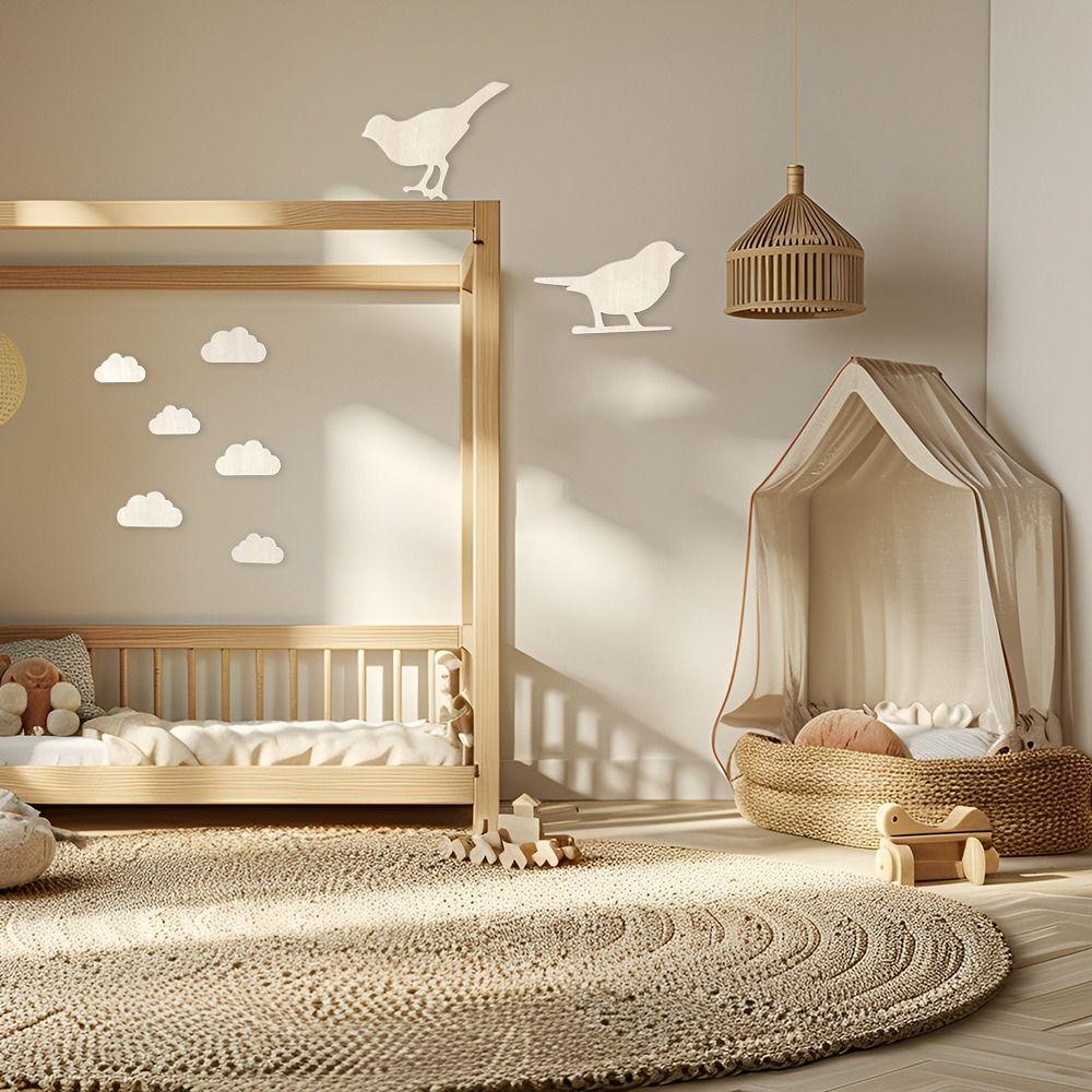 DIY Wall Stickers Clouds 3D Wall Stickers Cute Wooden Stickers Wall Ornaments Kids Room Decoration