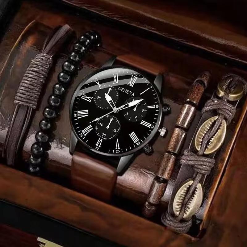 Men'S Watch Set Casual Men'S Bracelet Business Quartz Men'S Watch
