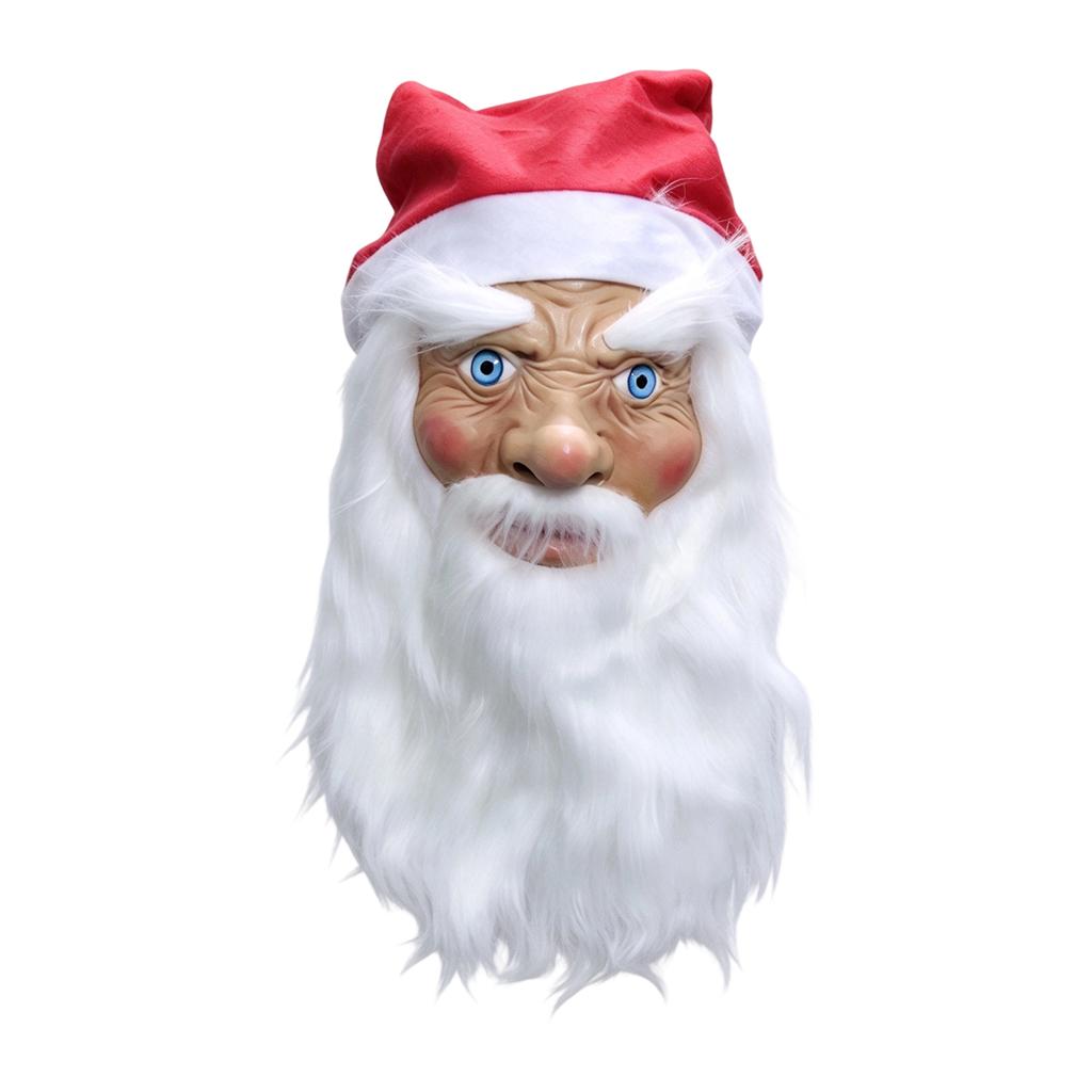 , Full Face Headpiece with Beard, Christmas Holiday Costume Prop for Parties