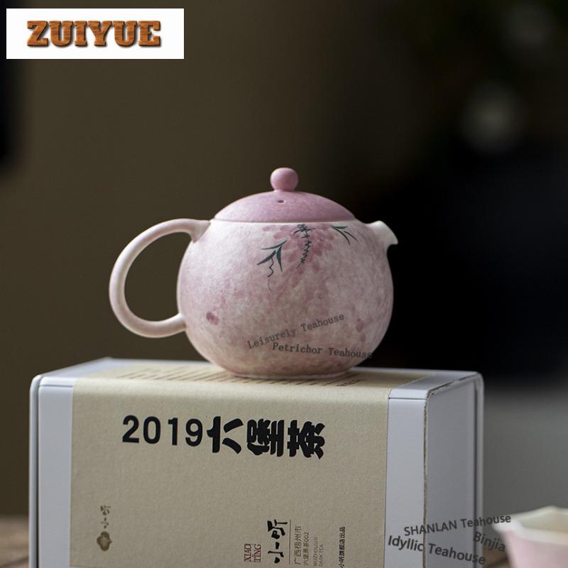 150ml Hand-painted Wisteria Teapot Luxury Tea Infuser Pot Tea Soaking Kettle With Ball Hole Chinese Tea Set Accessories Gift