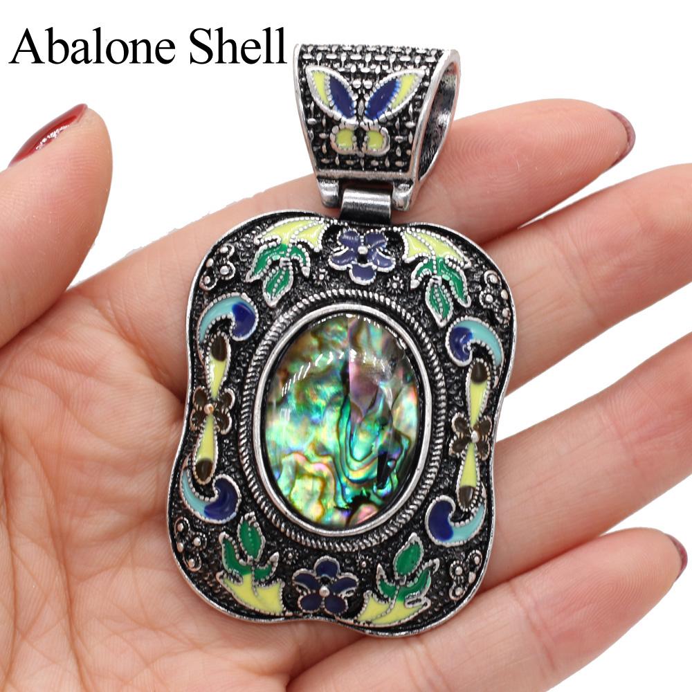 1Pc, Energy Natural Stone Pendant, Bohemian Crystal Lapis Lazuli Agate Opal Blue Turquoise Gemstone Charms for Jewelry Making DIY Necklace Accessories