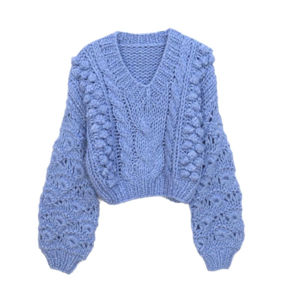 European & American Casual Loose Knit Pullover Sweater - Handmade Autumn/Winter Fashion Women's Outerwear