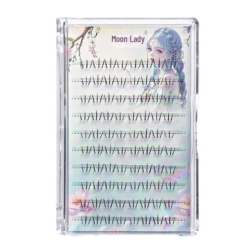 

Yue Jiao Niang Накладные ресницы «Кошачий глаз»: Прозрачный стержень, Естественный вид, Подходит для новичков, Большая вместимость