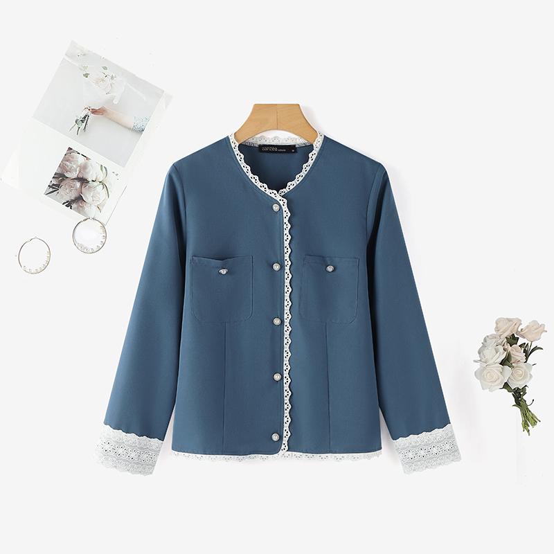 ZANZEA Lässige Bluse mit Rundhalsausschnitt und langen Ärmeln für Damen