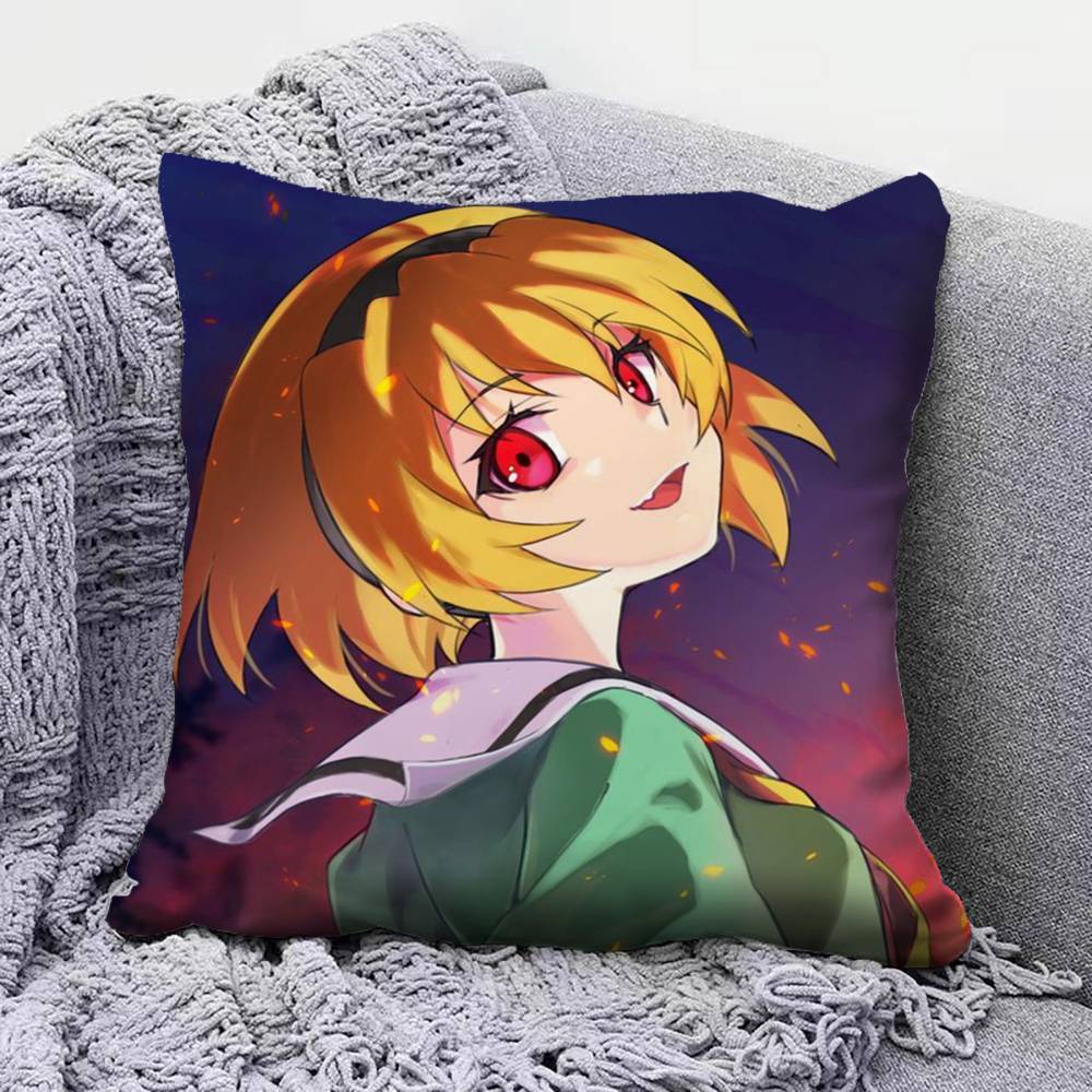 

When They Cry Higurashi Anime Girl Pillow Covers Home Sofa Cushion Covers and Aecorative Custom 30x30 cm