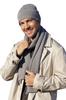 Lucas Men' Hat and Scarf Set - Merino Wool, Gray