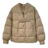 Down cotton clothes women's short buckle collar short new medium thickened winter coat