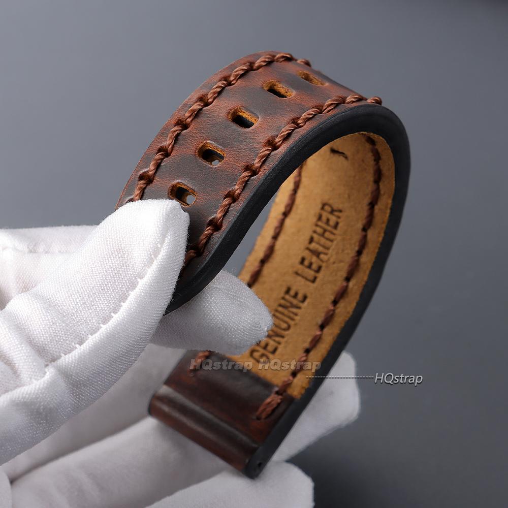 Vintage Cowhide Watch Strap Bracelet Genuine Leather 18mm 20mm 22mm 24mm Watchband Women Men Fashion Watch Band Universal Belt