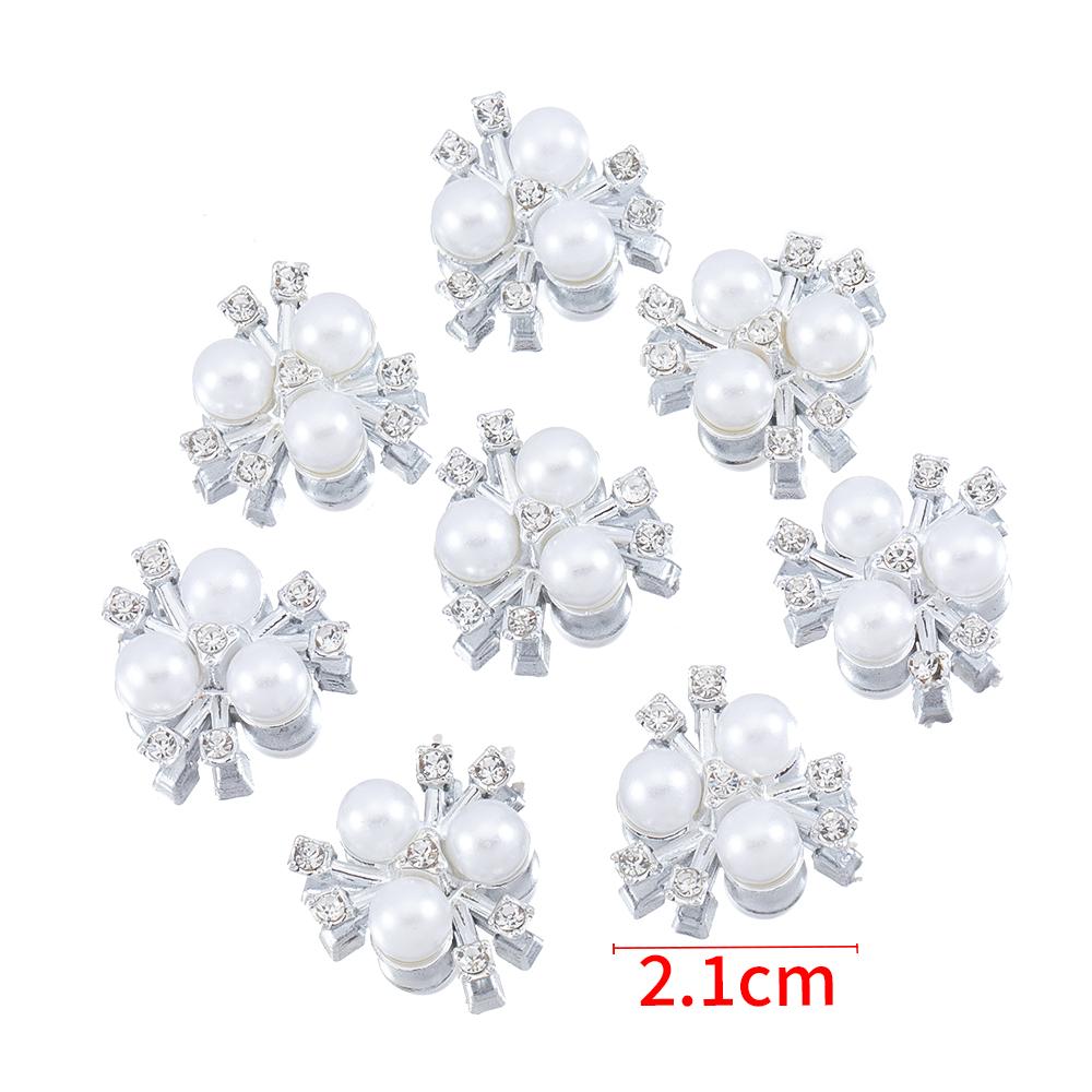20pcs Imitation Pearl Flower Rhinestone Hair Clip Hairband Headdress Clothing Buckle Jewelry Making Accessories DIY Wholesale