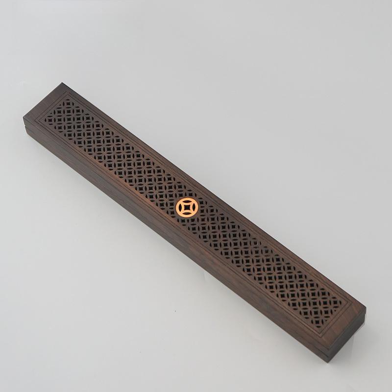 Ebony Lying Incense Box Wooden Line Incense Box Sandalwood Burner Line Incense Plug Red Light Sandalwood