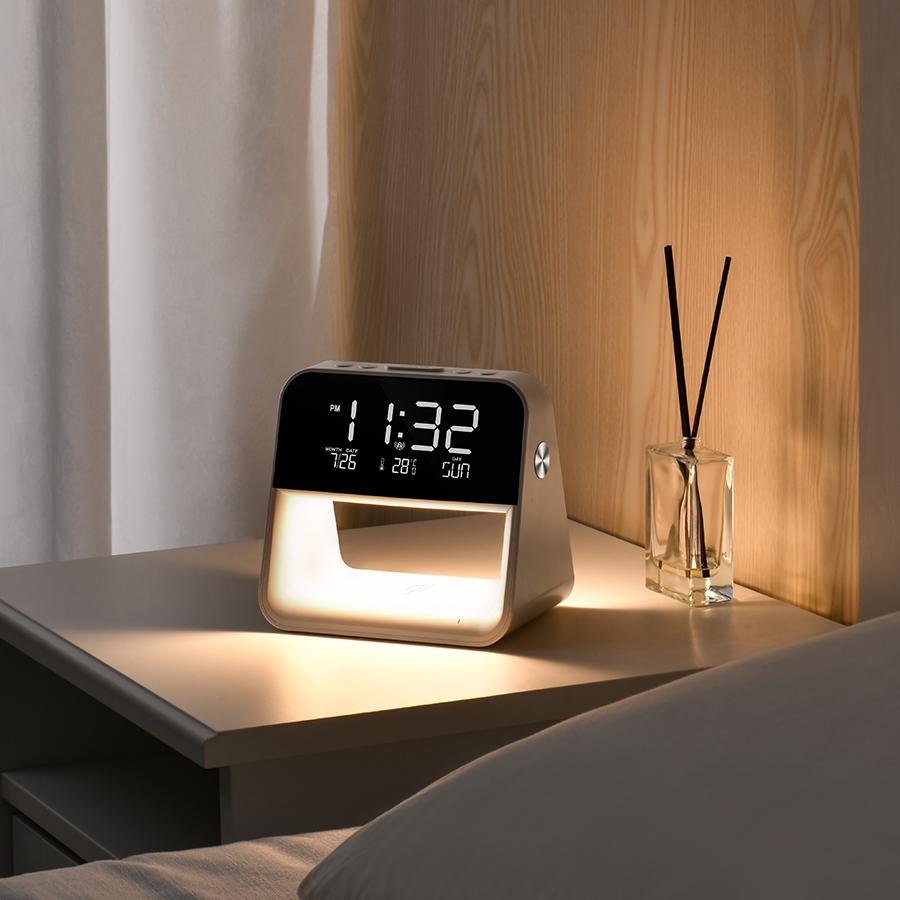 1pc new bedroom bedside lamp clock, made of ABS material suitable for home/office holiday atmosphere decoration USB plug in use