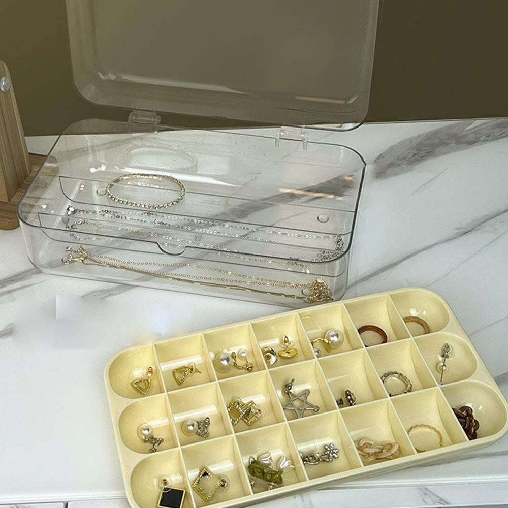 

Женская однотонная прозрачная шкатулка для драгоценностей, кольца, контейнер для хранения сережек, коробка для хранения макияжа