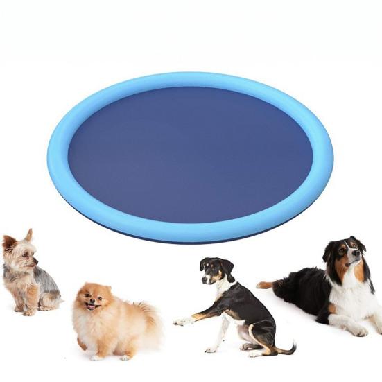Dog Splash Pad Anti-Slip Sprinkler Dog Pool with Flying Disc Toy Outdoor Leakproof Water Play Mat Family Backyard Water Toy