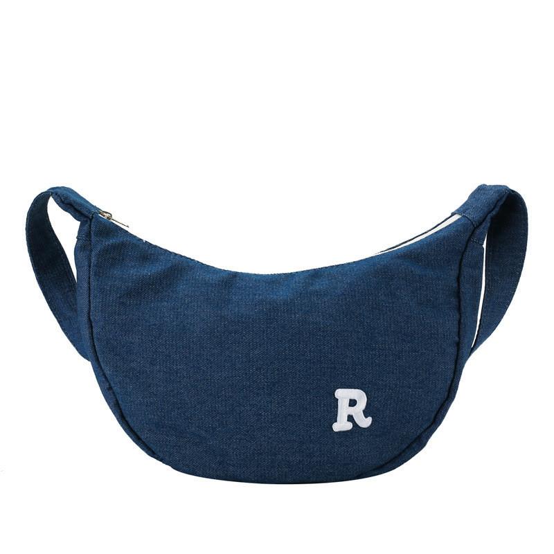 

Cute Large Capacity Childrens Canvas Shoulder Bag Ideal For Outdoor Use With Breathable Features Dark Blue